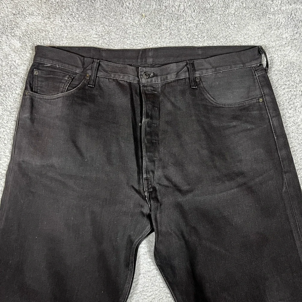 Levis 501 Jeans Mens 44x32 Black Button Fly Straight Leg Casual Formal Business‎